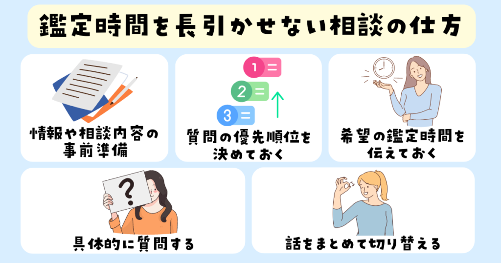 鑑定時間を長引かせない相談の仕方