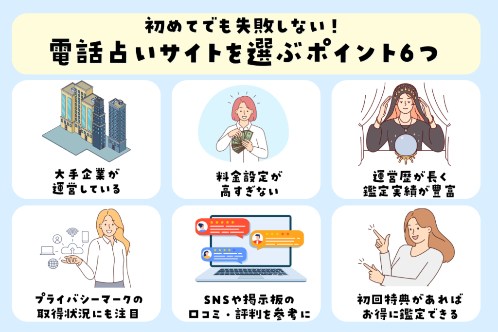 初めてでも失敗しない！電話占いサイトを選ぶポイント6つ