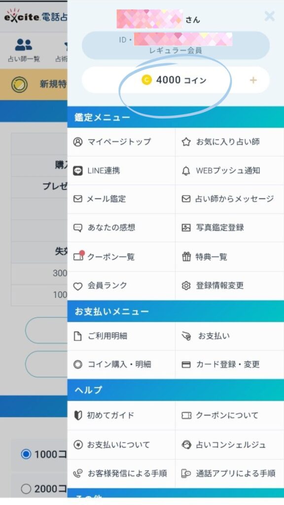 エキサイト電話占い手順15